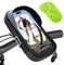 Joellfuner Borse da Manubrio Bici, Porta Cellulare Bici Robusta e Impermeabile, Bikepacking con Rotazione a 360° e Parapioggia, Borsello Bici con Touch Screen per Smartphone Fino a 6,8 Pollici