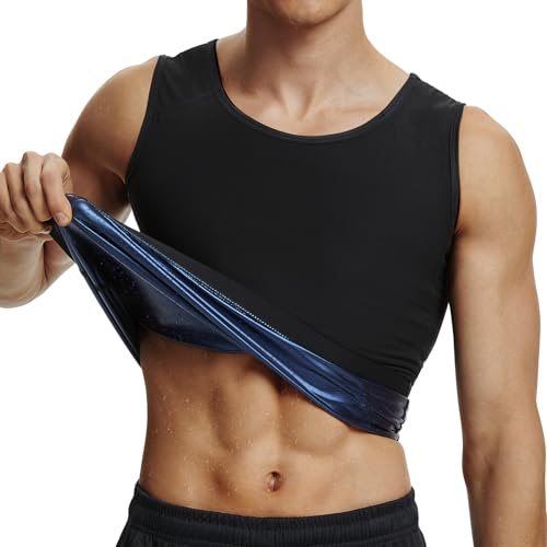 Kiiwah Chaleco de Sauna Hombre, Camiseta Tirantes de Sauna Reductora Chaleco de Sudor Masculino para Sauna Body, Shaper Entrenamiento, Entrenamiento Aeróbico