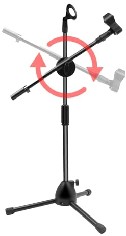 Stand - Tripod Boom Microphone Stand | Réglable Jusqu'à 7,15 Pi (218 Cm), Supports En Acier Ultra-légers Tiltables Avec Adaptateur Et Sac De Transport 3/8 ”–5/8” - Portable Pour Chanter, Scè