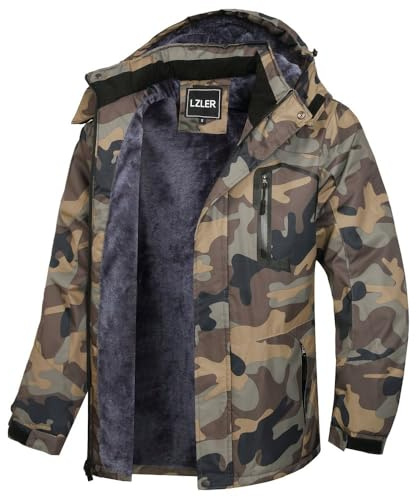 LZLER Winterjacke Herren Skijacke Snowboardjacke Wasserdicht Funktionsjacke Windbreaker Kapuze Winter Coat Snowboardjacke