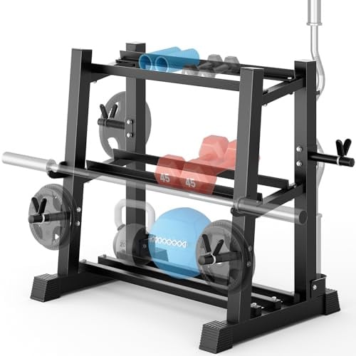 YOLEO Rack Palestra - Rastrelliera pesi Regolabile Porta pesi Palestra Casa, Porta Dischi Palestra pesi Pesanti Supporto per Manubri