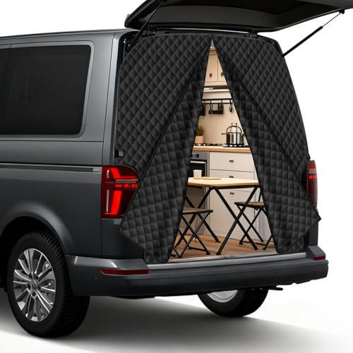 Magnetischer Thermischer Ersatz für VW T5 T6 T6.1 California, Winddichter Schalldämmender Vorhang Thermisch Winter for Wohnmobile (Hintertür)