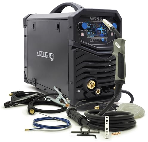 Spartus EasyMIG 227 LCD – Soldadora MIG/MAG con función TIG y opción de aluminio – Inversor de 230 V 220 A doble pulso para el hogar Bestschweissen.de