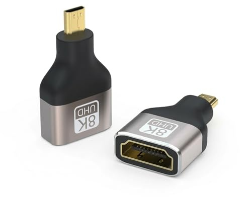 Hyleon Micro HDMI to HDMI Adapter,Micro HDMI Male to HDMI Female Converter | High-Speed HDMI Type D to Type A Cable Connector for Camera,Laptop,Monitor and TV,Supports 8K 60Hz