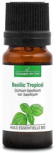 ALBAHACA - 10 mL - Aceite Esencial Orgánico de Calidad Superior - 100% Puro, Natural, Quimiotipado y Certificado AB