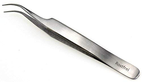 Schwertkrone Gebogene Pinzette Zeckenpinzette Uhrmacherpinzette Splitterpinzette gebogen 11,5 cm Pinzette spitz Für Modellbau