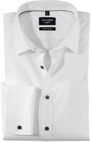 OLYMP No. Six super Slim Hemd Langarm Umschlagmanschette Uni weiß Größe 41