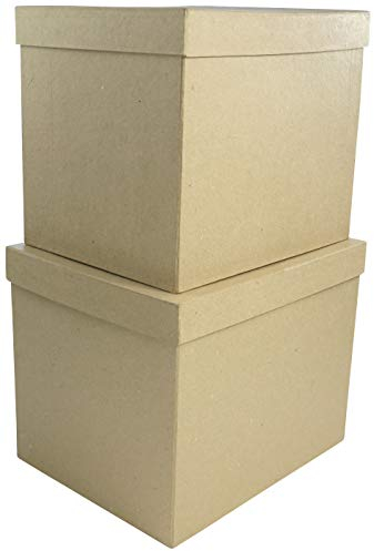 Décopatch BTS911C Packung mit 2 Boxen (zum Verzieren und Personalisieren, rechteckig, 25 x 20 x 20 cm und 23,5 x 18,5 x 19,5 cm) 2er Pack kartonbraun