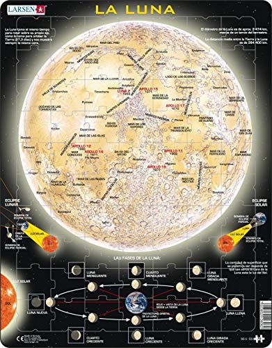 Larsen SS5 Der Mond, Spanisch Ausgabe, Rahmenpuzzle mit 70 Teilen