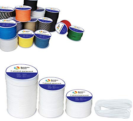 Paracord 7-Strand 550lb Strength 4mm utility rope 15m Hank White