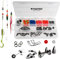THKFISH Texas und Carolina Angelvorrichtung - Barsch Kugelgewichte, Sinkers, Haken, Rolling Barrel Wirbel, Perlen, Ringe - Tackle Kit 389 Stück