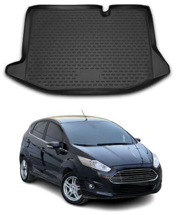 OMAC Kofferraumwanne für Ford Fiesta 2001-2008 TPE Schwarz | Kofferraummatte, Laderaumwanne, Allwetter, fahrzeugspezifisches Produkt, Antirutsch, 3D-Passform, wasserdicht