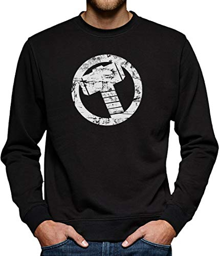 Thor Hammer Sweatshirt Pullover Herren XXXXL Schwarz