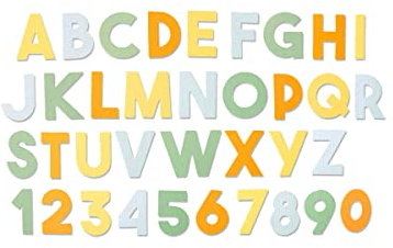 Sizzix Bigz XL Stanzschablone 664385 Klotziges Alphabet von Emily Tootle, Papier Metall, Mehrfarben, Einheitsgröße