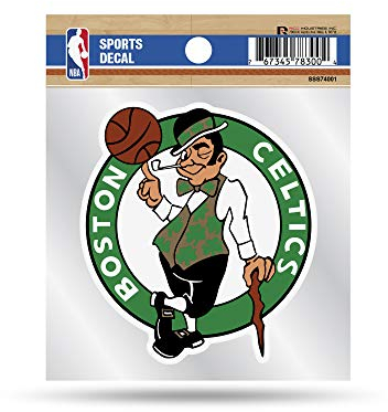 Rico Industries NBA Basketball Wandaufkleber Boston Celtics, 10,2 x 10,2 cm, Rechteckig, Glänzend, Ungerahmt, Wohnzimmer, Wanddekoration