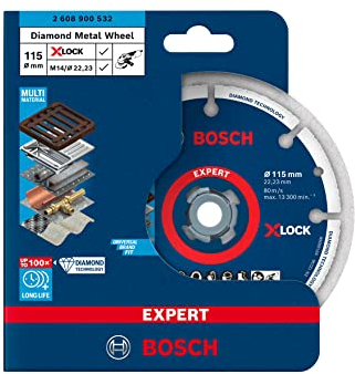 Bosch Professional 1x Expert Diamond Metal Wheel X-LOCK (per Ghisa, Ø 115 mm, accessorio Smerigliatrice angolare piccola)