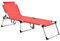 vidaXL Extra Hohe Senioren Sonnenliege Klappbar Liege Gartenliege Klappliege Relaxliege Strandliege Freizeitliege Campingbett Rot Aluminium