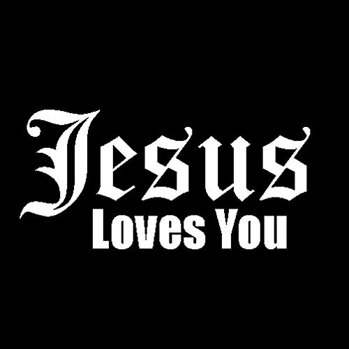 Benoon Auto-Aufkleber, Motiv: Jesus Love You, reflektierend, in vier Farben erhältlich, Weiß