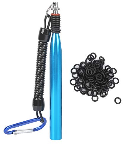 Keenso Angelköder Wacky Rig Tool, Aluminiumlegierung Fishing Wacky Rig Tool Weichköder Bindering mit O Gummiring(Blau) Fischereibedarf