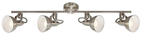 BRILONER - Deckenlampe Vintage schwenkbar, E14 Fassung, max. 40 Watt, Deckenleuchte, Lampe, Wohnzimmerlampe, Schlafzimmerlampe, Küchenlampe, Deckenstrahler, Deckenbeleuchtung, 79x19 cm, Satin-Weiß