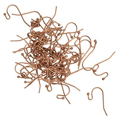 Colcolo Wholesale Earring Hook Ear Wire 100pcs for Jewelry Making, Copper, as described