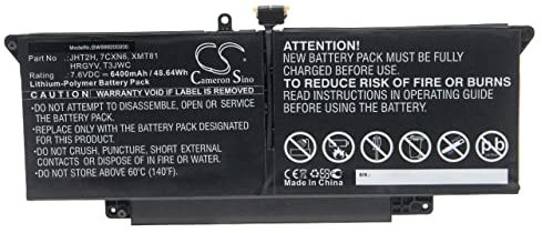 vhbw Batterie Compatible avec Dell Latitude 7000 7410 14, 7410 2-in-1 Ordinateur Portable Notebook (6400mAh, 7,6V, Li-polymère)