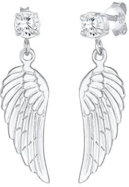 Nenalina Ohrringe Silber 925 Damen mit Engelsflügel und Zirkonia