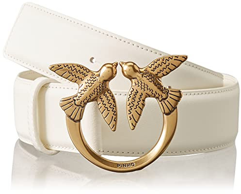 Pinko Love Berry Simply Belt H4 Vit., Cintura Donna, C03o_beige G. Maroso-old Silver, L