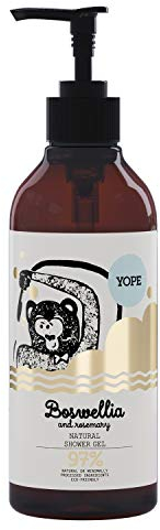 YOPE Natürliches Duschgel | Boswellia & Rosmarin | Boswellia-Extrakt | Neutraler pH-Wert | Pflanzliches Glycerin | Feuchtigkeitsspendend | 97% Natürliche Inhaltsstoffe | Vegan | 400ml