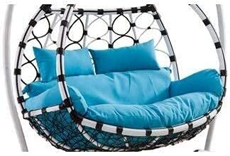 Garten Terrasse Rattan Schaukel Stuhlkissen, Dickes Balkon Ei Nest Stuhlauflage, Übergroße 2 Personen Sitzer Hängende Hängematte Stuhlkissen, Korb Schaukel Sitzmatte Möbel Dekoration Kissen (Farbe