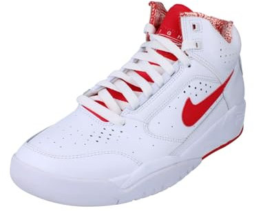 NIKE Air Flight Lite MID Mens Trainers DJ2518 Sneakers Shoes (UK 10 US 11 EU 45, White University red 101)