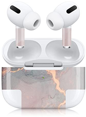 Finest Folia Aufkleber Set kompatibel mit Apple AirPod Pro kabellose Bluetooth Kopfhörer und Ladecase Vinyl Folie Skin Design Cover passgenau R190 (Pro, 20 bunter Marmor)
