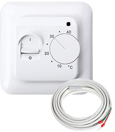 RANRAO 16A Electric Under Floor Heating Thermostat Control Switch+ Floor Sensor White