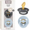 BIBS Colour Anatomical Schnuller 2er Pack, BPA-frei Dummy-Schnuller, Kiefergerechte Form. Naturkautschuk/Latex, Hergestellt in Dänemark. 6-18 Monate (2er Pack), Iron/Baby Blue