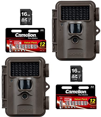 DÖRR Snapshot Mini Black 30MP 4K Komplettset | Überwachungskamera - Wildkamera - Fotofalle - 30MP - Ultra HD 4K Videos - 940nm IR LEDs - Black LEDs | für den Innen- und Außenbereich (2er Starter-Kit)