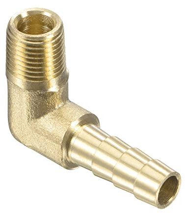 M METERXITY Messing Schlauch Stutzen Fittings 1/8 NPT Außengewinde | 90 Grad Winkel 1/4 Messing Rohr Anschluss, Anwenden Wasser Gas