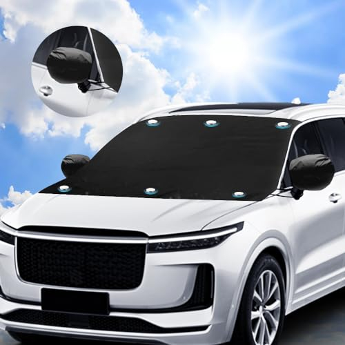 yotutun Frontscheibenabdeckung, Scheibenabdeckung Auto Windschutzscheiben Abdeckung Magnet Fixierung Faltbare Seat 5 Alhambra Sonnenschutz Frontscheibe Abdeckplane (210 * 122 cm (82.68 × 48.03))