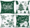 Lanpn 4 Stück Weiß und Grün Kissenbezug Weihnachten Kissenhülle 40x40 cm, Winterliche Schneeflocken Dekorative Weihnachtskissen für Weihnachtsdeko Christmas Bettwäsche Sofa Decorations (Grün)