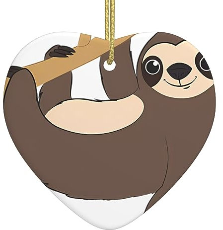 Faultier Druck Personalisierte Weihnachtskugel, Keramik Weihnachten Hängende Ornament, Weihnachtsbaum Dekoration Für Freund Freundin Frau Xmas Geschenke