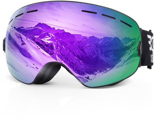EXP VISION Snowboard Skibrille für Herren Damen und Jugendliche, Überbrille Skifahren Snowboardbrille mit Anti Fog und UV400 Schutz Dual Lenses Schneebrille