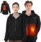 Qdreclod Beheizbarer Hoodie für Herren Damen – Elektrische Heizjacke, 12000mAh Akku, Winterwarm, Beheizte Jacke, Hoody Beheizbar für Outdoor, Camping, Wandern, Jagd, Beheizbarer Pullover mit Kapuze