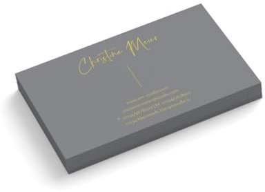 Visitenkarten personalisieren | Fotograf | 1-seitig | Text + Farbe sofort anpassen | 85 x 55 mm | hochwertig | 350 g Qualitätsdruck (Grau, 100 Stück)