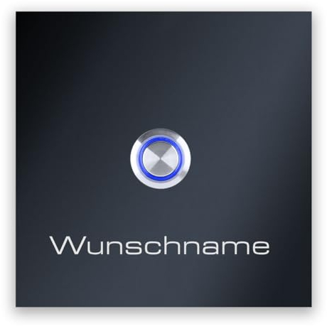 Türklingel Anthrazit quadratisch mit Gravur Name personalisiert RAL 7016 - Acrylglas wetterfest und UV-beständig - 80 x 80 mm
