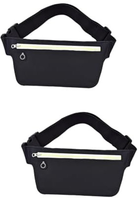 YARNOW 2stücke Sportliche Umhängetasche wasserdichte Fanny Pack Für Outdoor-aktivitäten Joggen Und Reisen Mit Reflektierendem Design Für Handy Geld Und Schlüssel Schwarz