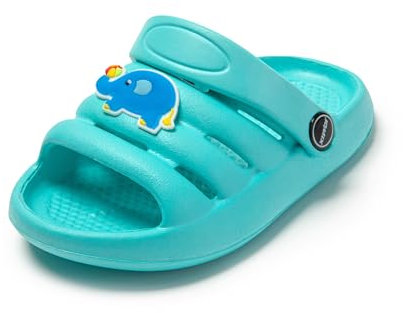 JOMIX Claquette Enfant Sandales Enfants Tongs pour Bébé Enfants Garçons Filles en Caoutchouc Mer Plage Piscine (Bleu, 29 EU)