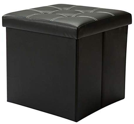 Generisch Change ShoeStool Klapphocker aus Kunstleder, gepolsterte Fußstütze, praktische Fußstütze, Faltbare Würfelbox, Einzelsitz für Wohnzimmer und Schlafzimmer, max. 100 kg U