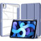 VAGHVEO Case for iPad Pro 11 Inch M4 2024 with Pencil Holder, Cover for iPad Pro 11 5th Generation Shockproof Hard Clear Transparent Shell + Soft Edges Supports Charging, Auto Wake/Sleep, Grey Purple