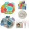 YFWLMNY Rug Hooking Pink and Blue,Moss Punch Needle Kit for Beginners,moss Landscaping Series DIY Kit including embroidery hoops, punch needles, scissors, hot melt glue and wool
