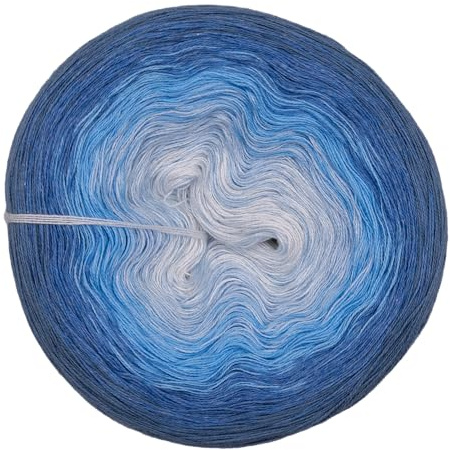 Bobbel „Blauer Himmel“ • Farbverlaufsgarn 3-/4-fädig • 600 bis 2000 Meter • Wolle zum Häkeln/Stricken (1400, Blauer Himmel 4-fädig)