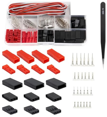 HUAZIZ 80 Sets Servo Stecker Verbinder Buchse Crimp Pin Kabel Kit kompatibel JR JST SYP Futaba